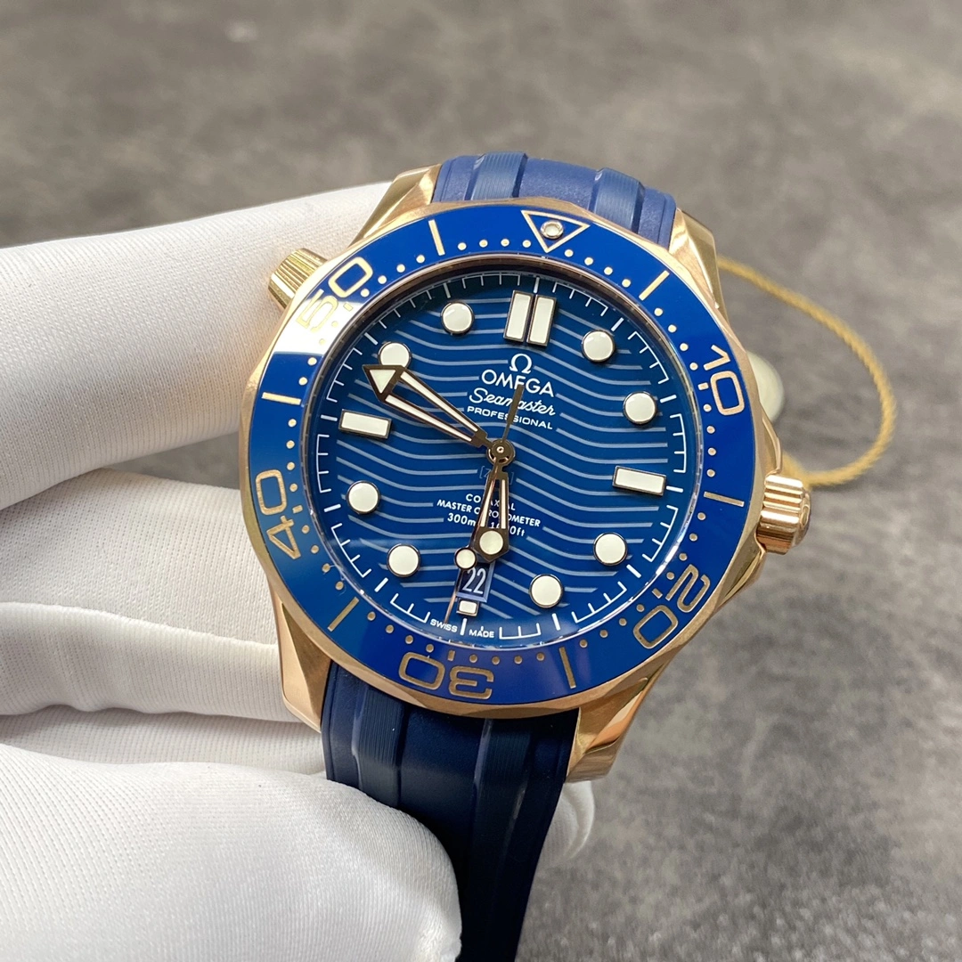 CBD Factory Omega Seamaster Diver 300M 42mm 18K Sedna Gold Blue Wave Dial Blue Ceramic Bezel (210.62.42.20.03.001) 1:1 Super Clone – DD8800 Movement Comfortable 276